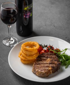 Steak and onion rings